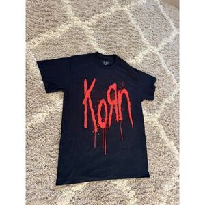 Korn Still A Freak Band T-Shirt Mens Medium Black Red Drip Logo Graphic Tee